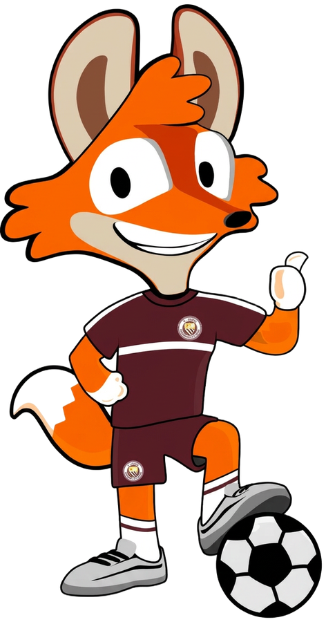K-Jurino, o mascote da K-Juru, de polegar levantado